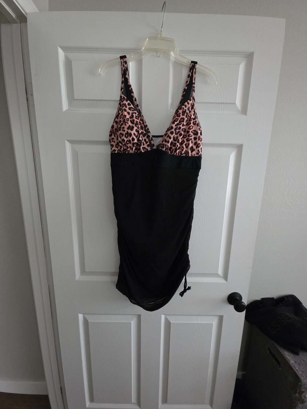 Women's Mesh Leopard One Piece Swim Dress with Tummy Control size XL - Picture 5 of 6